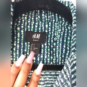 Green/White/Blue button down shirt